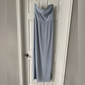 Joanna August Strapless Dress in Soft Blue
